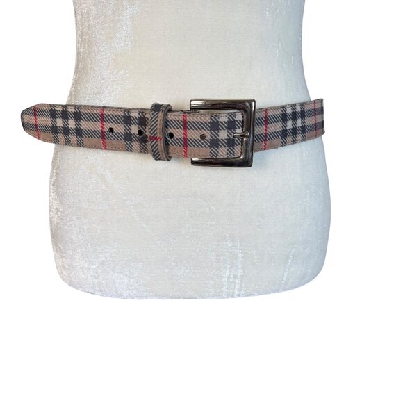 Absolutely Fresh plaid adjustable waist belt with silver buckle size M/L - Picture 1 of 7